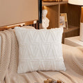 45x45cm Soft Faux Fur Knitted Geometric Solid Home Hotel Invisible Zipper Anti-Static Decorative Farmhouse Boho Style Cushion