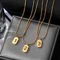 VKME New Fashion Gold Plated Numbers Stainless Steel Necklace Wholesale