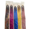 Wholesale Long 48Inch 120cm Dyed High Temperature Fiber Gold Silver Holographic Glitter Single Weft Straight Extensions Hair