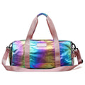 Women's Lightweight Foldable Gym Duffle Bag Weekender Travel Athletic Luggage with Dry Wet Shoe Compartment and Zipper Closure