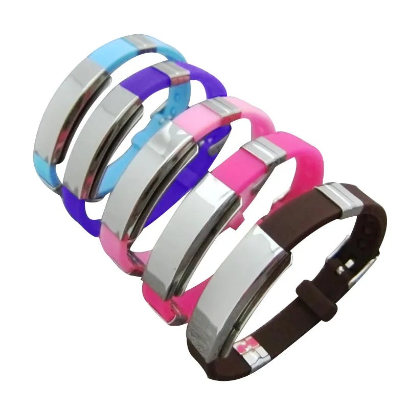 Diy Silicone Titanium Steel Engravable Braceletes Jewelry Bangles Blank for Stamping Anniversary