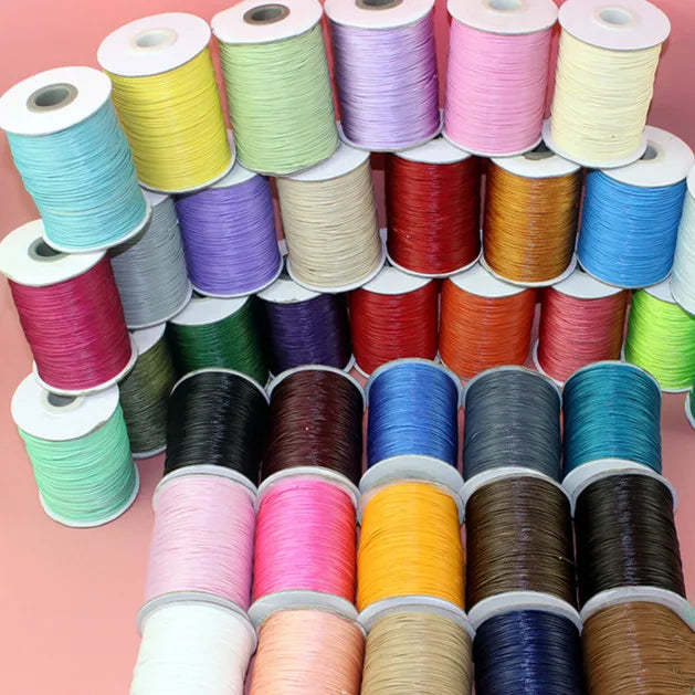 Waxed Polyester Cord 0.5mm 0.8mm 1mm 1.5mm 2mm Bracelet Necklace Cords for Jewelry Making