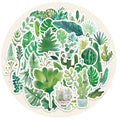 60 Pieces of Green Plants Fleshy Leaves Decoration Environmental protection Sticker Waterproof Boot Following Stationery