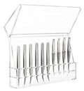 Lash Extension Organizers and Storage Tweezer Holder for Eyelash Extensions  10 Slots Transparent Acrylic Lash Tweezer Holder