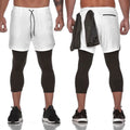 Mens Fitness Blank 2 in 1 Wholesale Workout Track Jogger Pants With Inner Pocket Running Double Layer Training Gym Shorts