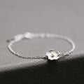 Personality New Art 925 Silver Jewelry Female Simple Flower Bracelet for Women