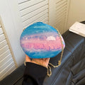 Designer Acrylic Evening Clutch Bag for Women Shell Shape Purse Chain Shoulder Crossbody Bag Glitter Marble Purse and Handbag