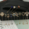 Men's Advanced Retro Golden Anchor Flower Brooch Pins Metal Jewelry Stylish Brooches Collar Breastpin Pin Men's Suit Dressup