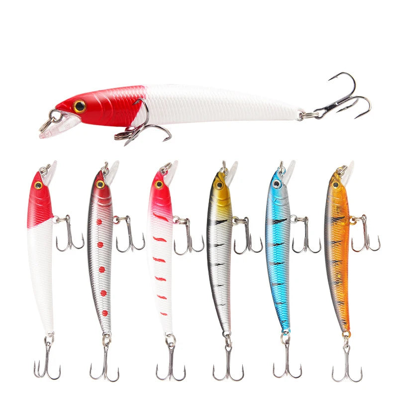 8cm 4.6g Hard Plastic Saltwater Fishing Bait Floating Minnow Lure with Hooks Minnow Artificial Hard Plastic Lure Crankbait
