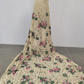 100% Cotton Vintage Lace Fabric With Floral Embroidery Fabric