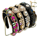 Hair Accessories Fashion Baroque Wind Headbands Women Wide Edge Face Wash Colored Glass Diamond Hairband
