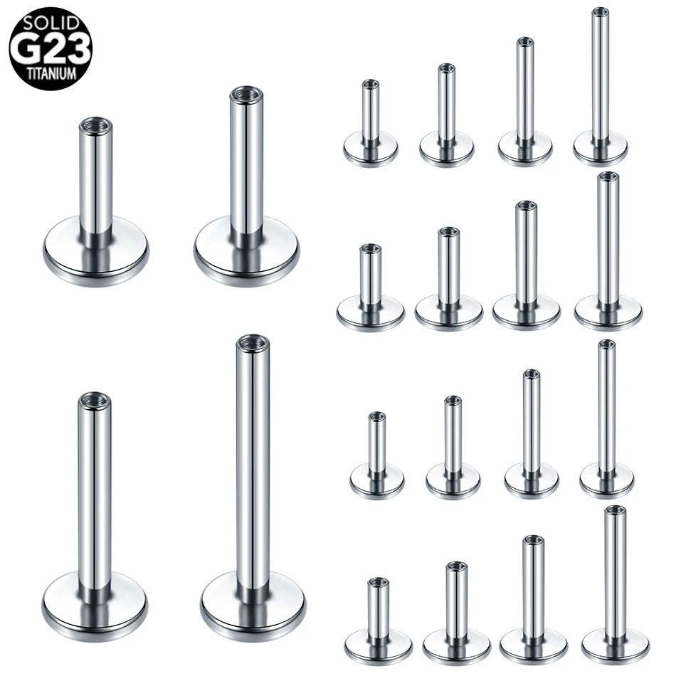 10PCS/Pack ASTM F136 Titanium Internally Threaded Lip Labret Piercing for Ear Cartilage Piercing Post Replacement