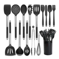 BPA Free 15 Pcs Non-stick Stainless Steel and Silicone Kitchen Cooking Utensils Set with Holder