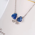 Jewelry Women 2022 Wholesale Gold 18k Natural Blue Sapphire butterfly Customizable Necklace