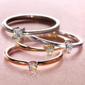 Wholesale Stackable Customizable 9k 14k 18k Solid Gold With Natural Diamond Rose Design Engagement Wedding Rings