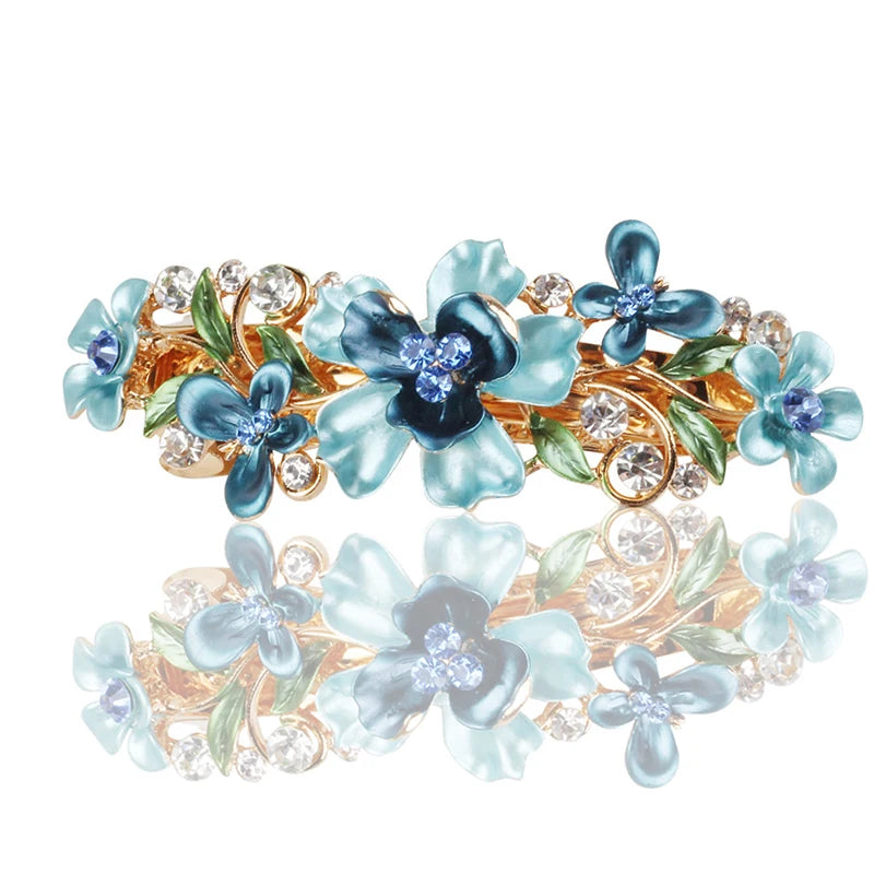 Elegant Flower Accessories Para El Cabello Hairgrips 9cm Fashion Candy Color Hair Ornaments Clip Durable Alloy Pearl Hairpins
