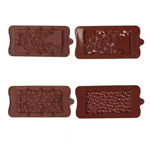 Multiple Designs  Food Grade Non-Stick Silicone Protein and Energy Bar Molds Break-Apart Chocolate Molds Molde De Chocolate