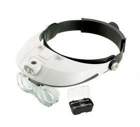 2LED Head-Mounted Illuminating Magnifier Glasses LED Headband Magnifying Glass