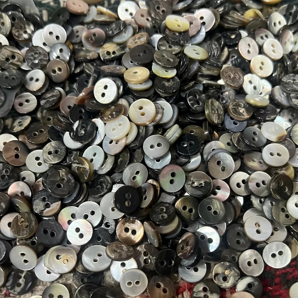 Custom Made Natural Mother of Pearl Shell Buttons Size 12 L Wide Range Sizes for Garments Resale Fine Brooches