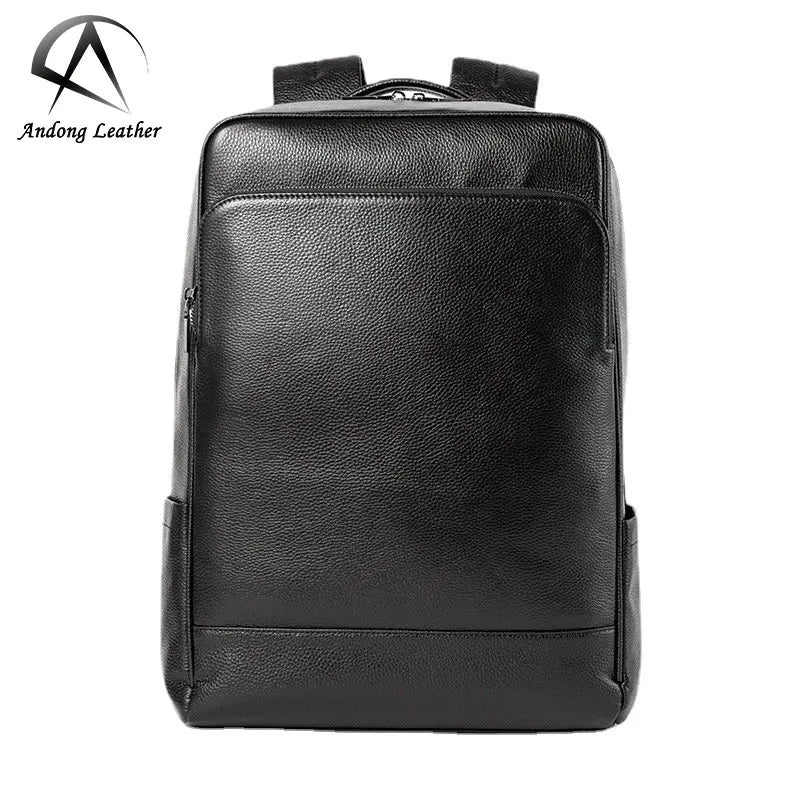 Andong Leather Men Business 15.6 Inch Laptop Backpack with Breathable Back Genuine Cow Leather Casual Fashion Bags for Men 6616A
