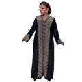 Wholesale Black Linen Muslim Abaya Dress for Women South Africa Clothing with Rhinestone Embellishments