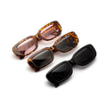 Fashion 90s Retro Small Frame Leopard Shades Rectangle Trendy Vintage Unisex Women Men Gafas De Sol Lentes De Sol Sunglasses