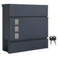AJF Custom Modern Steel Wall-Mounted Outdoor Mailbox with Keyed Lockable American Post Design for Apartment & Residential Use