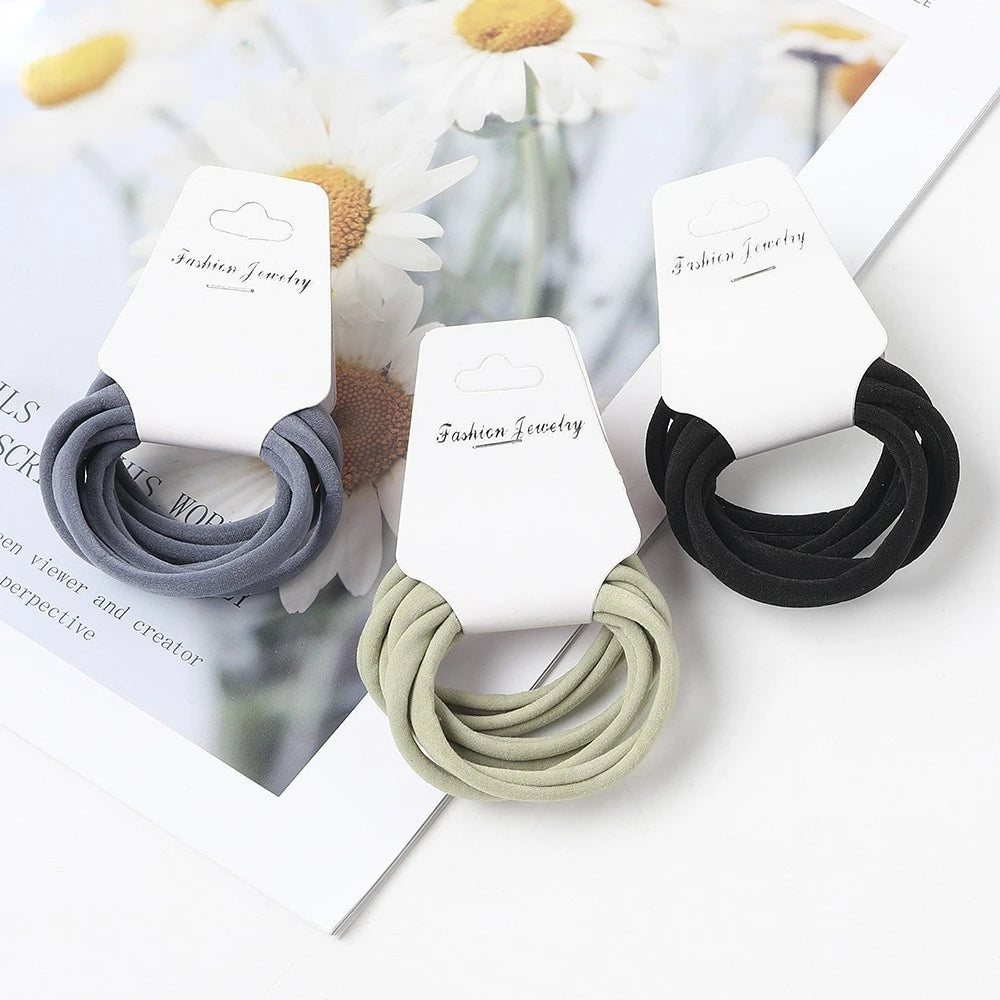 Wholesale 6 Pcs Seamless Rubber Bands High Elastic Hair Band Towel Ring Daily Decoration for Women Pony Tail Hair Accessories