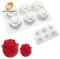 AK New 6 Cavities Rose Mousse Cake Silicone Molds Soap Mould Fondant Cake Decorating Tools for Bakery MC-223