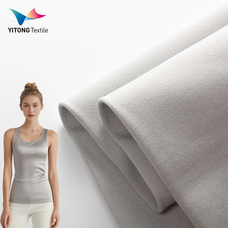 Fabric Suppliers 220 Gsm Cotton Viscose Elastane Fabric 44% Cotton 20% Viscose 29% Nylon 7% Spandex Fabric for Sportswear