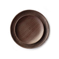 Custom Logo Luxury Hotel Restaurant Rustic Round Walnut Sushi Food Fruit Cake Dessert Wooden Plate