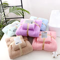 Popular Portable Gift Set of 2 Pieces Face Towel Bath Towel Set Gift Box Super Absorbent Dry Hair Coral Fleece Towel Spa Wrap