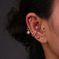 2022 Stainless Steel Cartilage Ear Tragus Conch Rook Helix Earring 16G Waterproof Star Zircon Piercing Earrings Women Jewelry