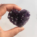 Natural Purple Amethyst Heart Cluster Crystalline Crafts for Gift Made From Premium Quartz Crystal