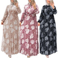 Women's New Leaf Pleated Skirt Fashionable Waist Cinching Dress