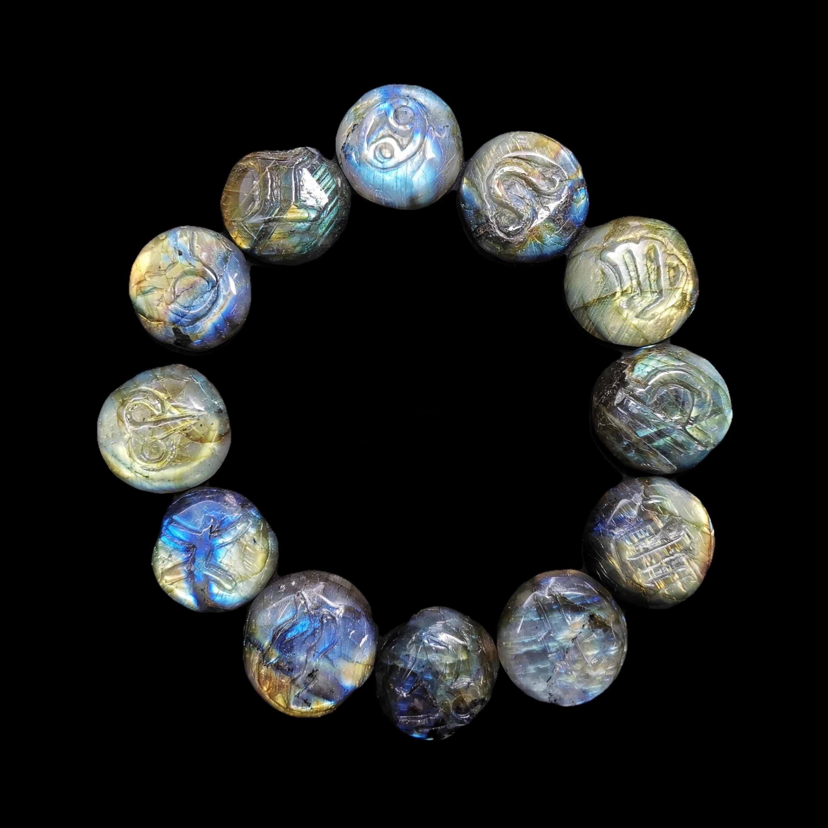 Wholesale Natural Good Blue Flash Labradorite Zodiac Birthstone Pendant for DIY Crystal Crafts