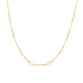Designer Minimalist Natural Freshwater Pearl Jewelry Tarnish Free 18K Gold Plated Stainless Steel Chain Choker Necklace Women
