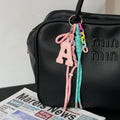 New Korean-style Doughnut Pendant Bag Pendant Accessories Simple Leather Keychain Pendant Accessories Gift for Women