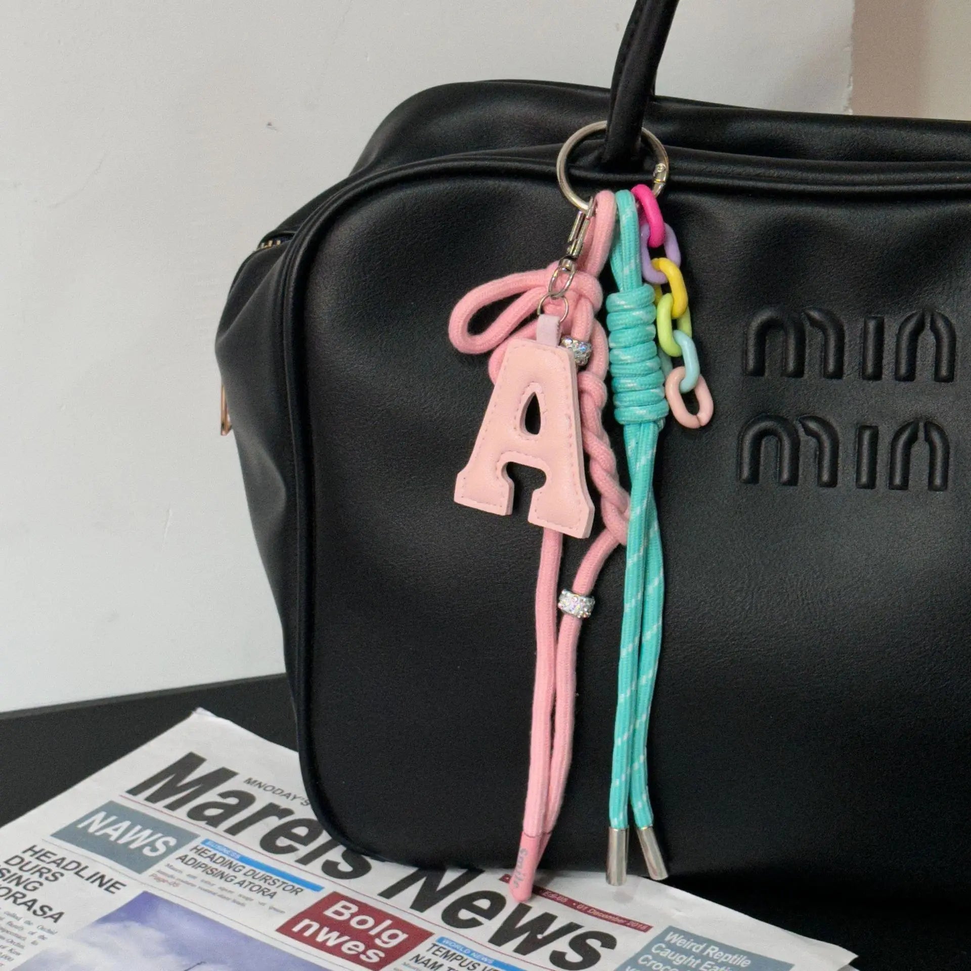 New Korean-style Doughnut Pendant Bag Pendant Accessories Simple Leather Keychain Pendant Accessories Gift for Women
