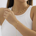 2023 Fashion Simple Water Wave Chain Collarbone Chain Collars Retro Personality Metal Women Necklace