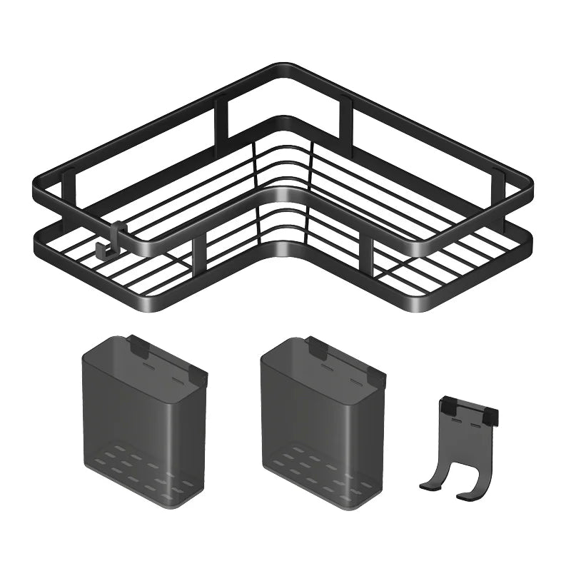 Professional Manufacturer's Double-Tier Metal Wall Storage Rack for Bathroom Toilet Kitchen Corner-Punch-Free Triangle Rack