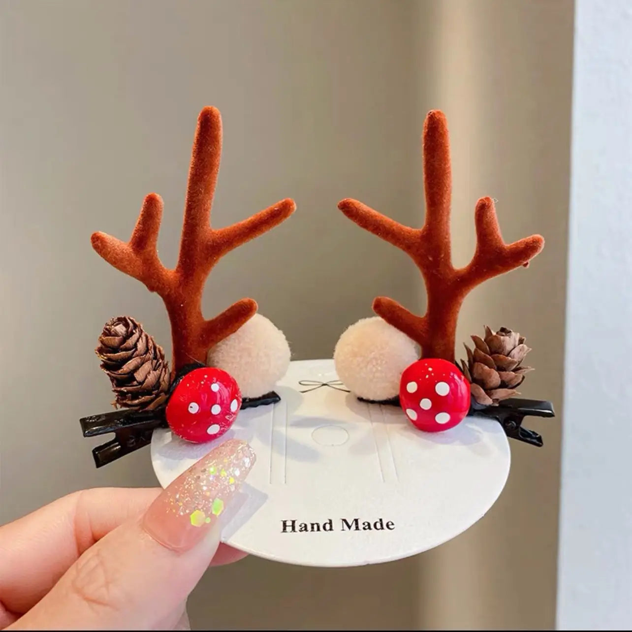 ShangHai2pcs/Set Christmas Cute Deer Ear Hair Pins Hair Decoration Women Girls Deer Antlers Hair Clips Accessories Gifts
