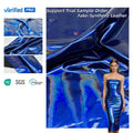 Latest 4 Way Stretch Waterproof PU Leather Fabric Custom Colors for Garment Skirt Dress Knitted Backing Faux Leather Fabric