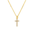 Rainbowking Classic Cross Chain Double Cross Diamond Clavicle Chain 925 Silver Cross Micro-paved Silver Jewelry Necklace