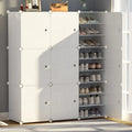 White Smart Plastic Cube Shoe Storage Cabinet DIY Shoe Rack Organizer Standing for Living Room Warehouse Entry Hospital
