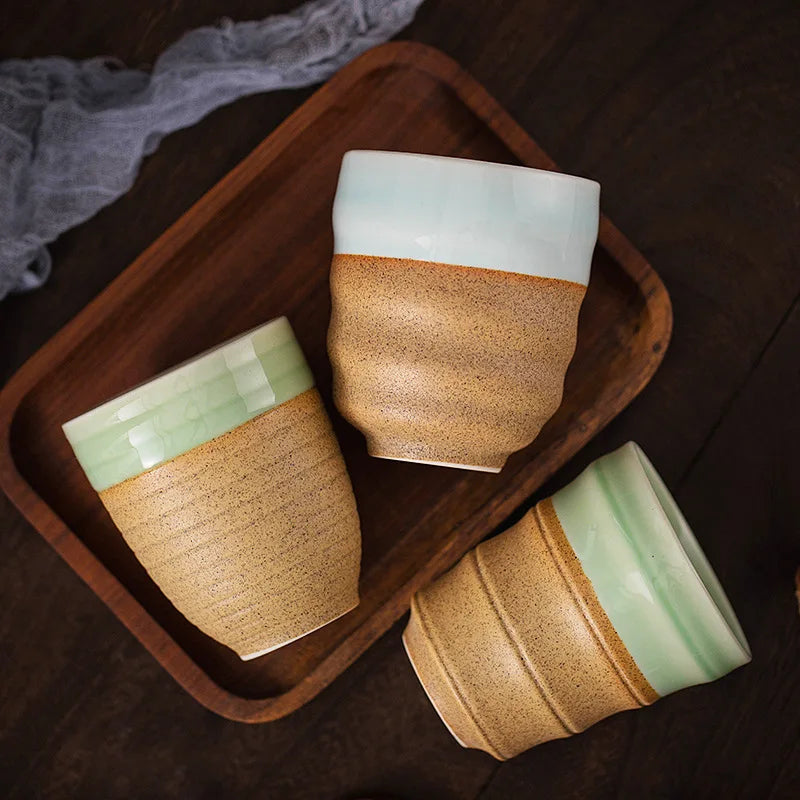 Coarse Pottery Espresso Cup Japanese Celadon Casual Cup
