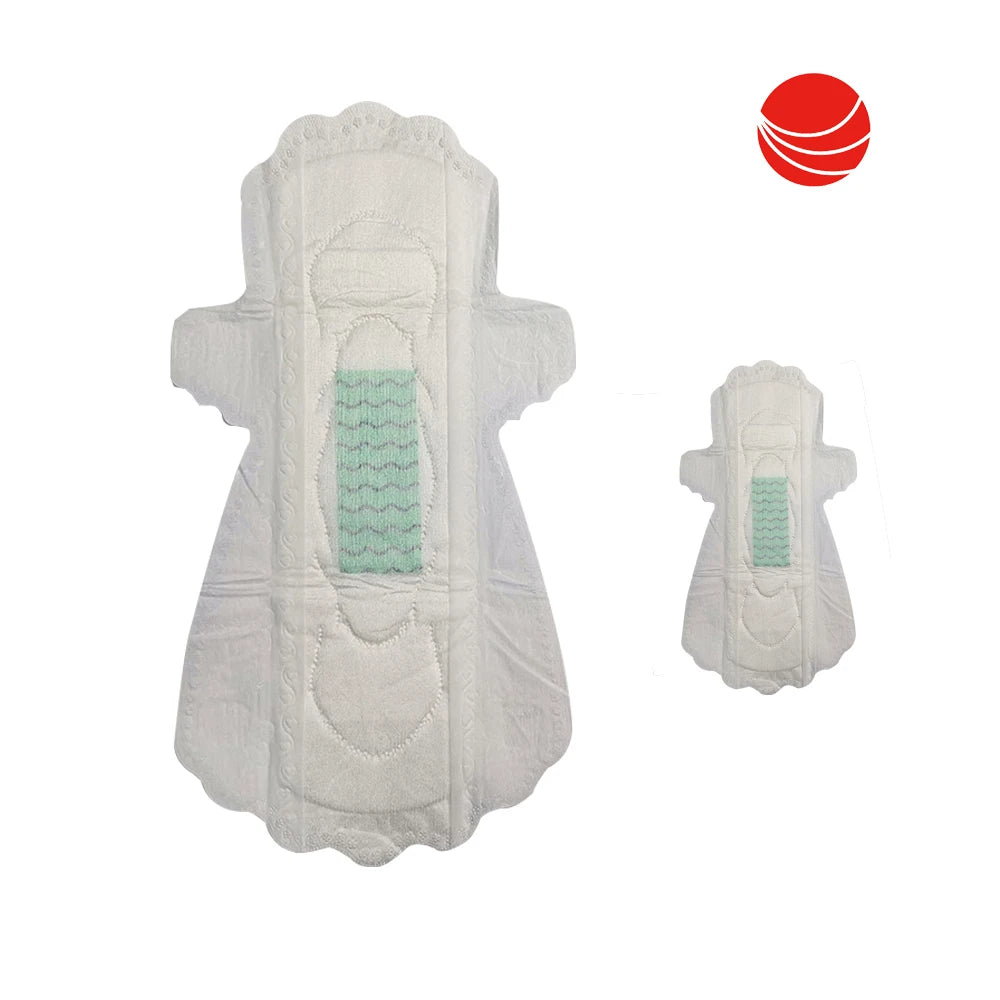 Premium Grade Women's Cotton Bamboo Charcoal Fiber Sanitary Pad Breathable and Super Absorbent Disposable