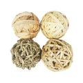 Braided Rabbit Molars Toy Ball  Wooden Parrot Totoro Snack Nibble Toy Bag for Small Animals Including Guinea Pig Rabbit