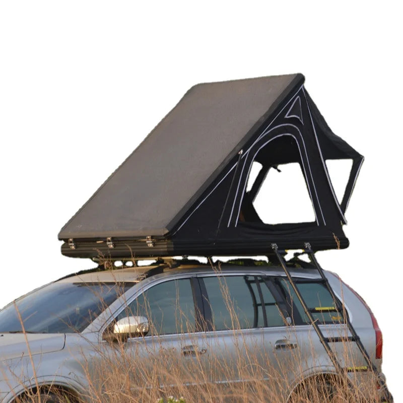 Factory Wholesales 4X4 Aluminum Hard Shell Canvas Trailer Vehicle 4-Person Inflatable Roof Top Tent with Annex for Car Camping