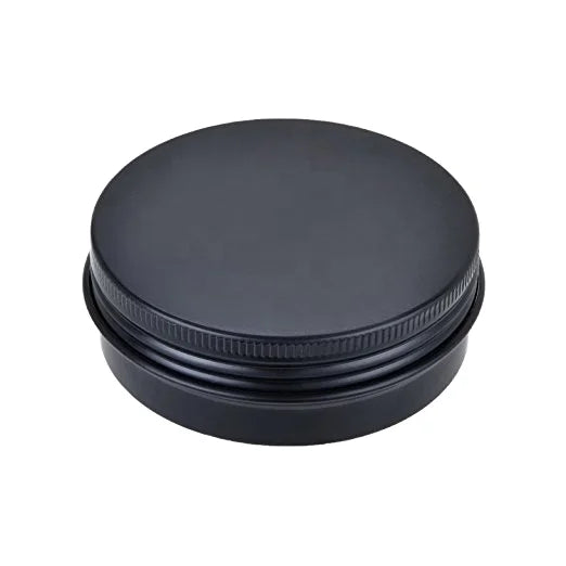 Custom 100ml Black Round Aluminum Tin Containers for Man Cosmetics Lipstick Cookie Candle with Screw Lid Custom Logo Food Safe